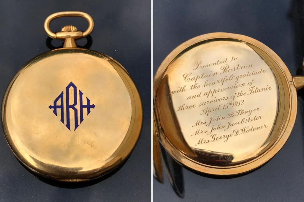 Gold pocket watch given to captain who rescued Titanic survivors sells for record price of nearly $2 million